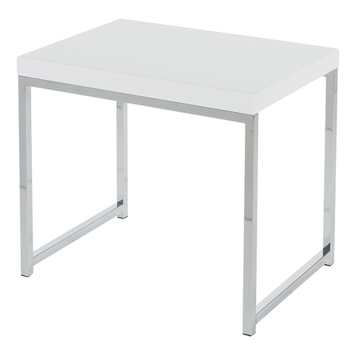 [WST09-WH] Mesa esquinera wallstreet con marco cromado Cubierta en color blanco en melamina medidas de 22” x 15” x 18” 