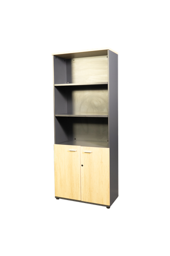 [OZ-HC04] Gabinete color maple con gris con 2 puertas madera AJN Furniture™ Medidas: 80cm largo x 40cm ancho x 200cm alto