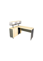 [OZ-TS01M] [OZ-TS01M]Estacion de trabajo para 1 persona con retorno medidas de la estacion de trabajo: 63" Largo frente X 24"Prfundiad cubierta de trabajo X 29.5" altura piso a cubiert de trabajo medidas del retorno: 47.2" X 15.7" X 47.2" en color maple con gris linea AJN™