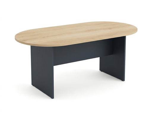 [OZ1345-18MG] [OZ1345-18MG]Mesa de sala de juntas con dimensiones de 70" largo x 35.45" ancho x 29.5" alto color maple con gris Marca AJN